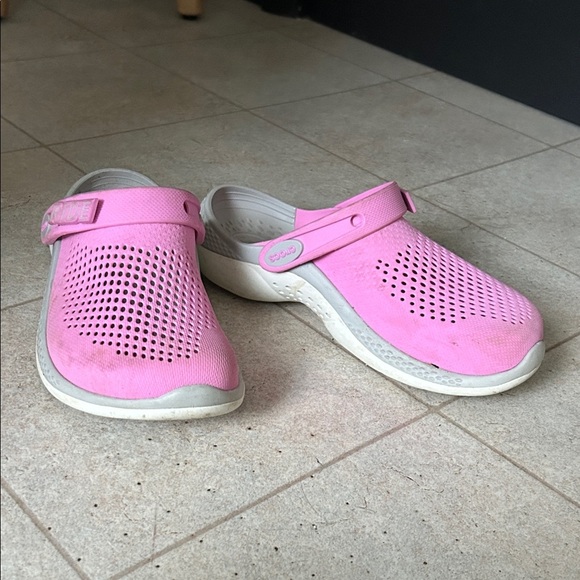 CROCS Shoes - CROCS Pink Perforated Slip-Ons